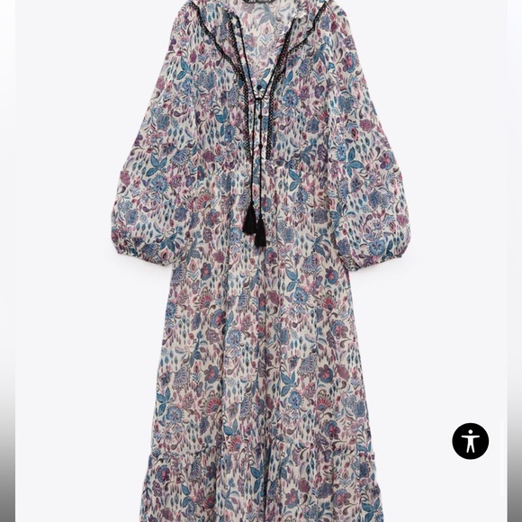 Lace trim printed maxi dress - Picture 2 of 5